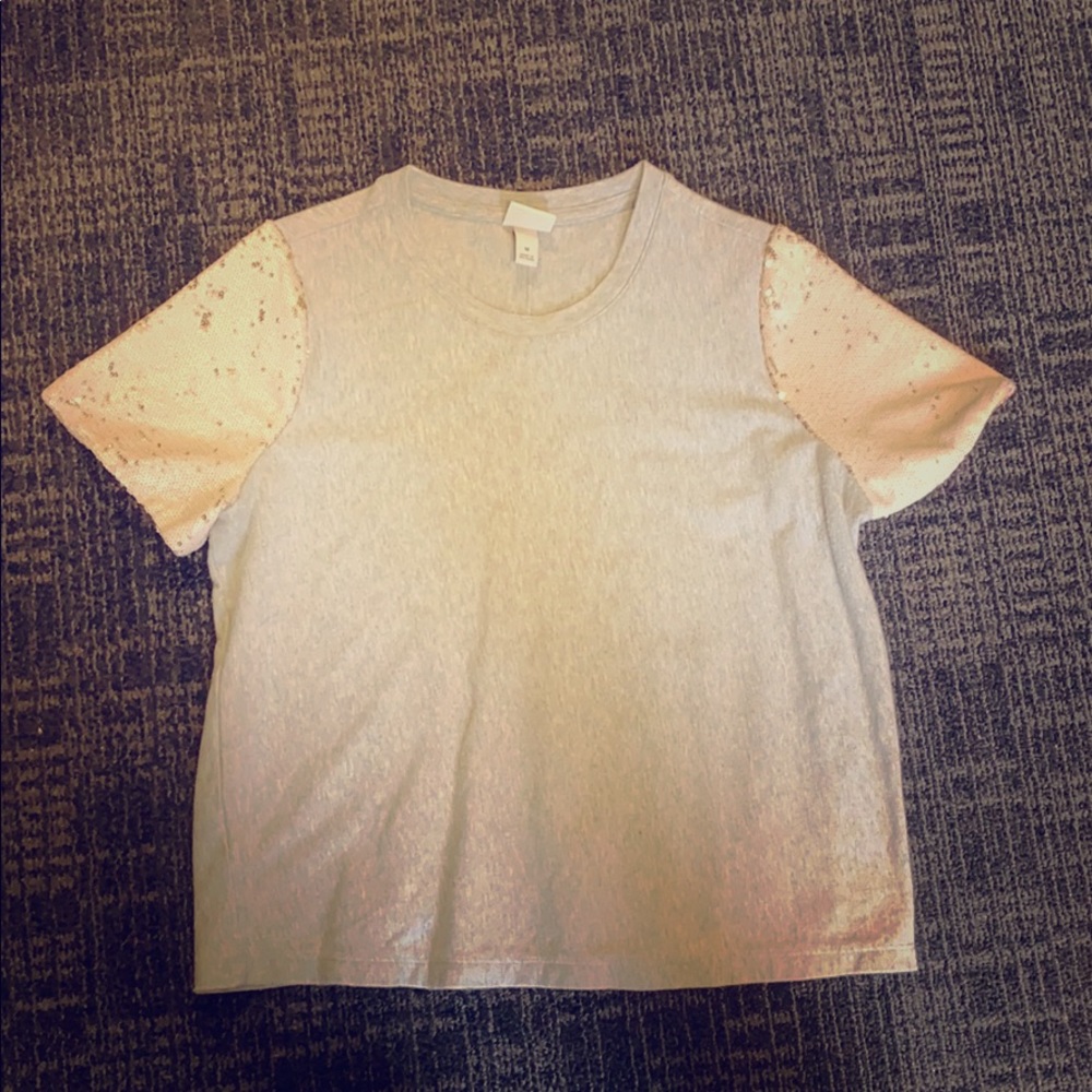 Gray sequined sweatshirt